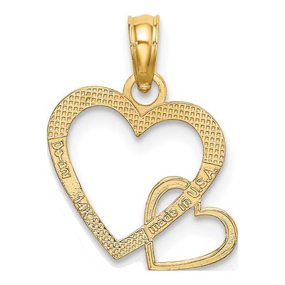 14K Yellow Gold Two Hearts Intertwined Charm – view 5