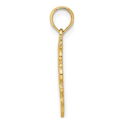 14K Yellow Gold Love Birds Heart Pendant – view 3