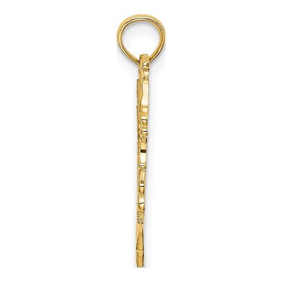 14K Yellow Gold Cut-Out Floral Heart Charm – view 3