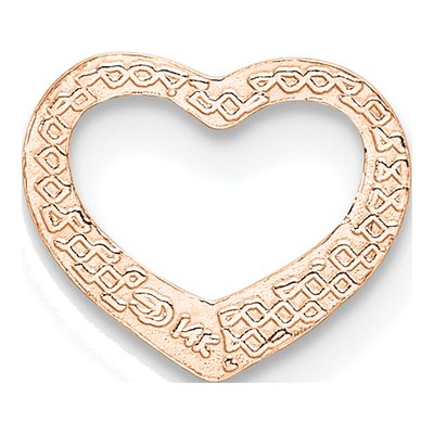 14K Rose Gold Floating Heart Slide Pendant – view 5
