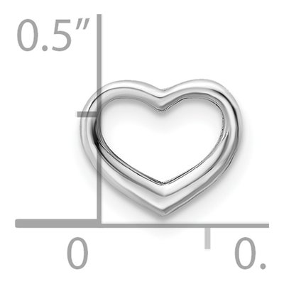 14K White Gold Mini Floating Heart Slide Pendant – view 4