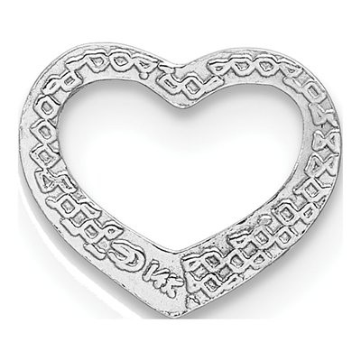14K White Gold Mini Floating Heart Slide Pendant – view 5