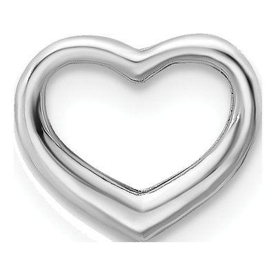 14K White Gold Mini Floating Heart Slide Pendant