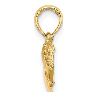 14K Yellow Gold Hands Holding Heart Charm – view 3