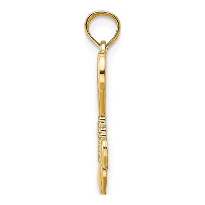 14K Yellow Gold Heart Tassel Pendant – view 3