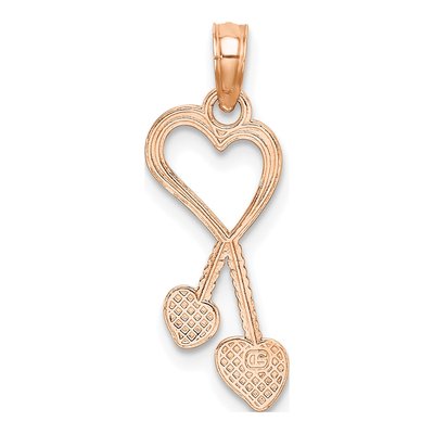 14K Rose Gold Heart Tassel Pendant – view 5