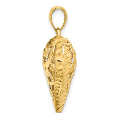 14K Yellow Gold Puffed Heart Charm – view 3