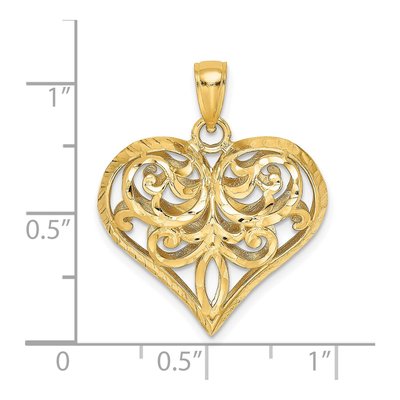 14K Yellow Gold Puffed Heart Charm – view 4