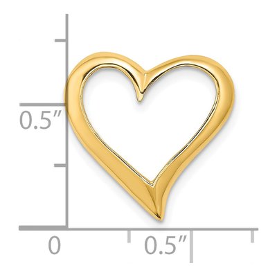 14K Yellow Gold Large Floating Heart Charm – view 4