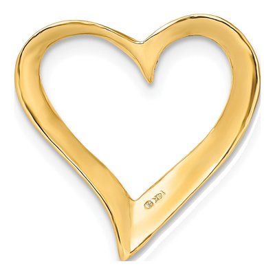 14K Yellow Gold Large Floating Heart Charm – view 5