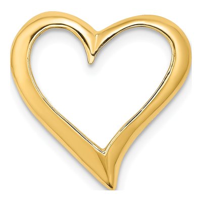 14K Yellow Gold Large Floating Heart Charm