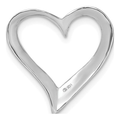 14K White Gold Floating Heart Slide Pendant – view 3