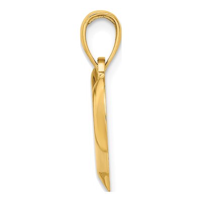 14K Yellow Gold Teardrop Heart Charm – view 3
