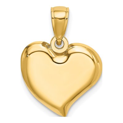 14K Yellow Gold Teardrop Heart Charm