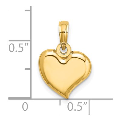 14K Yellow Gold Teardrop Heart Charm – view 4