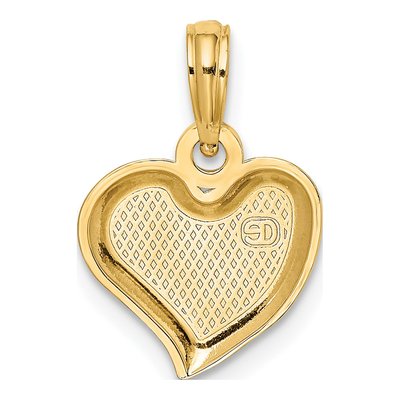 14K Yellow Gold Teardrop Heart Charm – view 5