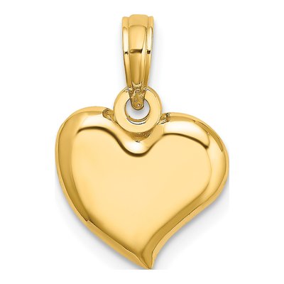 14K Yellow Gold Teardrop Heart Charm