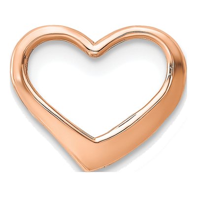14K Rose Gold Floating Heart Slide Pendant
