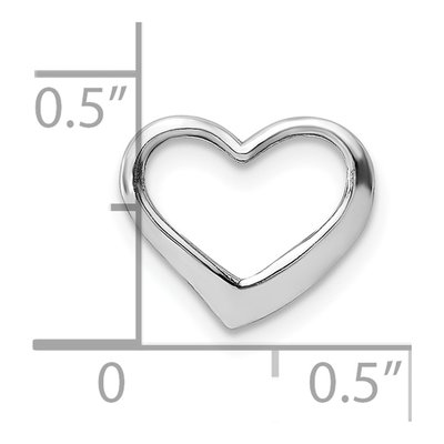 14K White Gold Floating Heart Charm – view 4