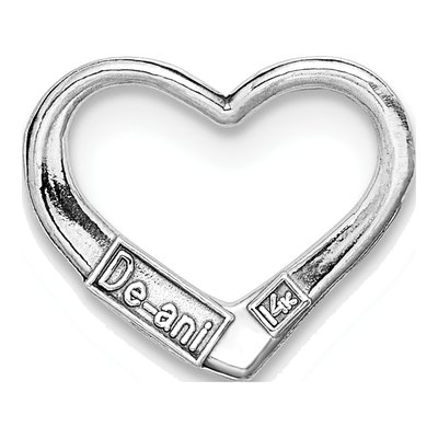 14K White Gold Floating Heart Charm – view 5