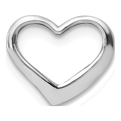 14K White Gold Floating Heart Charm