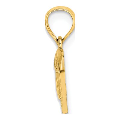 14K Yellow Gold Mini Filigree Heart Charm – view 3