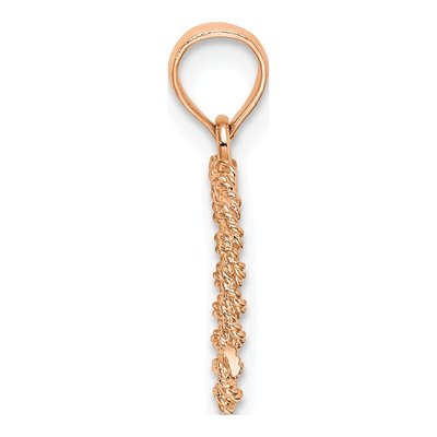 14K Rose Gold Rope Heart Pendant – view 3