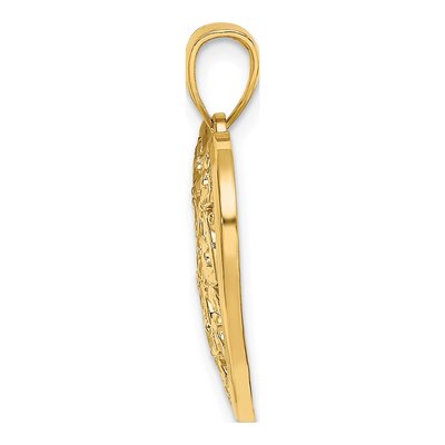 14K Yellow Gold Diamond-Cut Heart Pendant – view 3