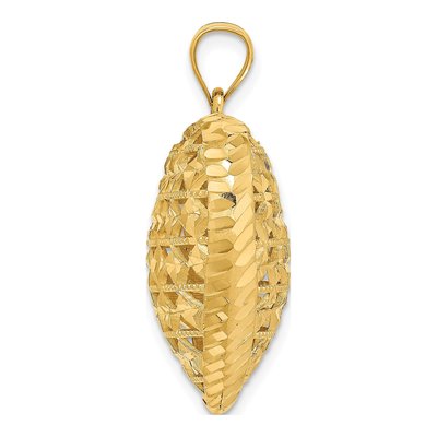 14K Yellow Gold 3-D Filigree Puffed Heart Pendant – view 3