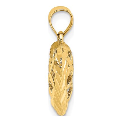 14K Yellow Gold Puffed Heart Charm – view 3