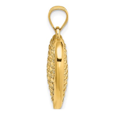 14K Yellow Gold 3D Puffed Heart Charm – view 3