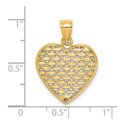 14K Yellow Gold 3D Puffed Heart Charm – view 4