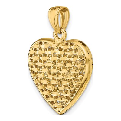 14K Yellow Gold 3D Puffed Heart Charm – view 6
