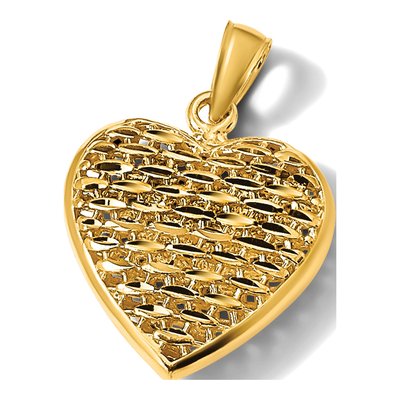 14K Yellow Gold 3D Puffed Heart Charm – view 7