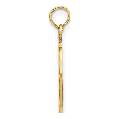 14K Yellow Gold Textured Peace Sign Charm – view 3
