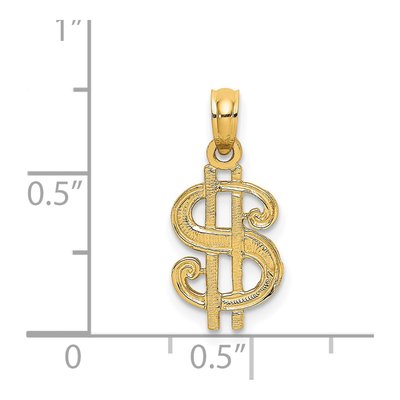 14K Yellow Gold Dollar Sign Pendant – view 4