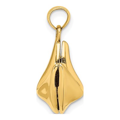 14K Yellow Gold 3D Fortune Cookie Charm – view 3