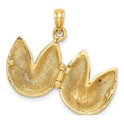 14K Yellow Gold 3D Fortune Cookie Charm – view 5