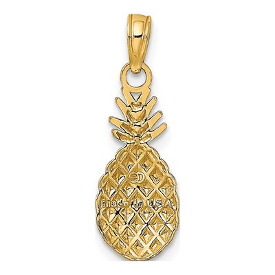 14K Yellow Gold Textured Pineapple Charm – view 5