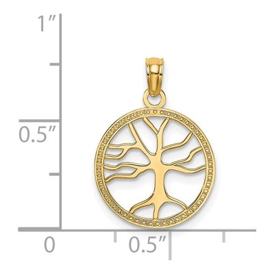 14K Yellow Gold Small Family Tree Pendant – view 4