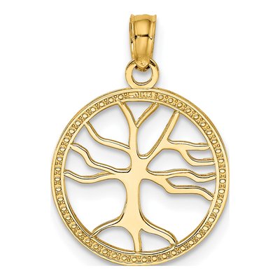14K Yellow Gold Small Family Tree Pendant – view 5