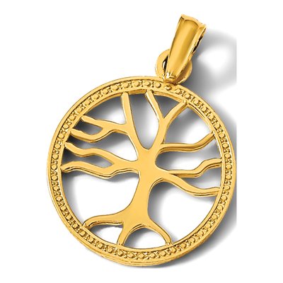 14K Yellow Gold Small Family Tree Pendant – view 6