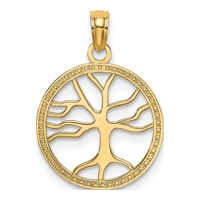 14K Yellow Gold Small Family Tree Pendant
