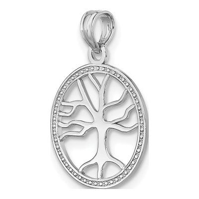 14K White Gold Tree of Life Round Frame Charm – view 6