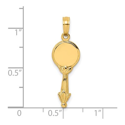 14K Yellow Gold 3-D Hand Mirror Charm – view 4