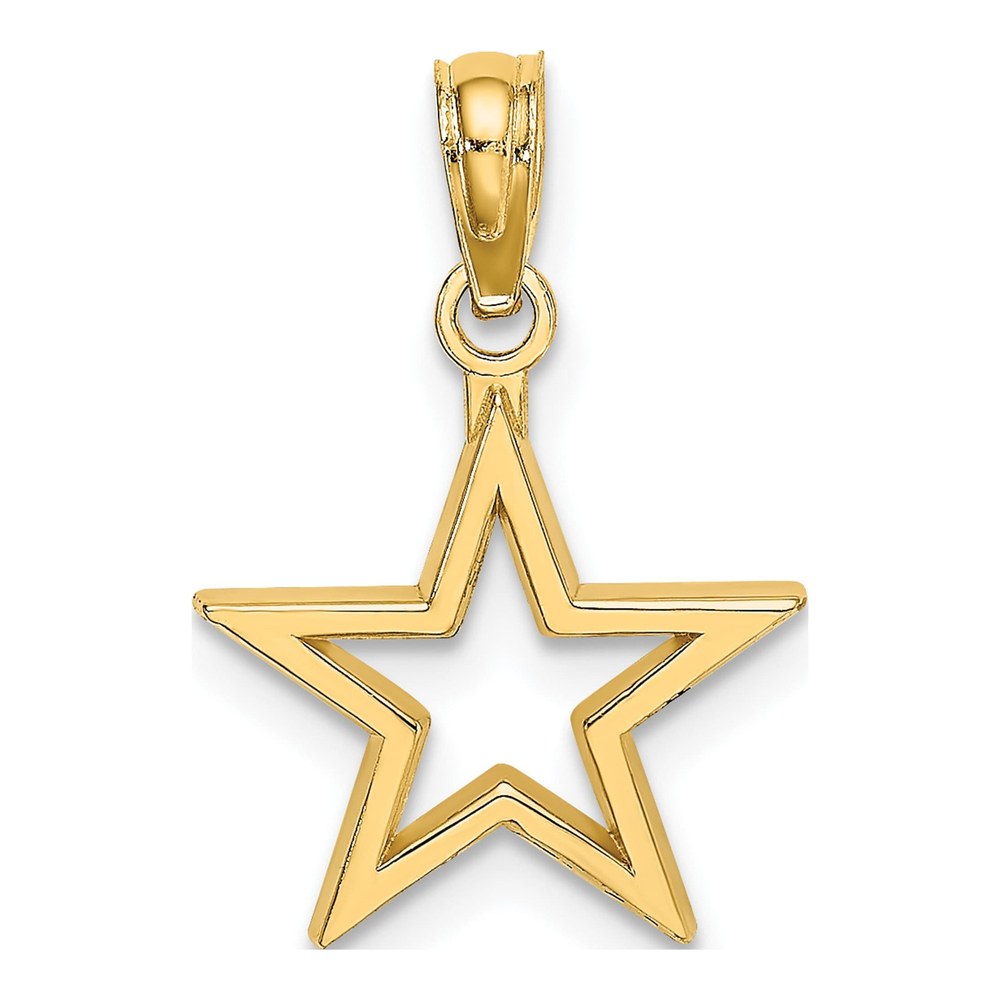 14K Yellow Gold Cut-Out Star Pendant