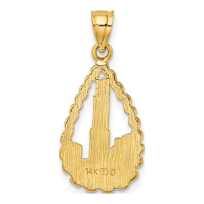 14K Yellow Gold Chicago Skyline Teardrop Charm – view 5