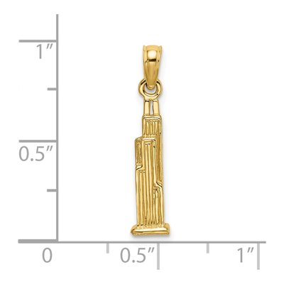 14K Yellow Gold Willis Tower Charm – view 4