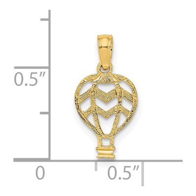 14K Yellow Gold Hot Air Balloon Pendant – view 4