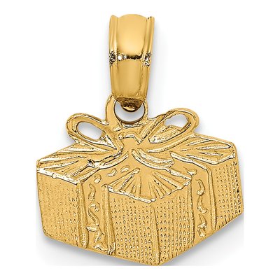 14K Yellow Gold Wrapped Box Pendant